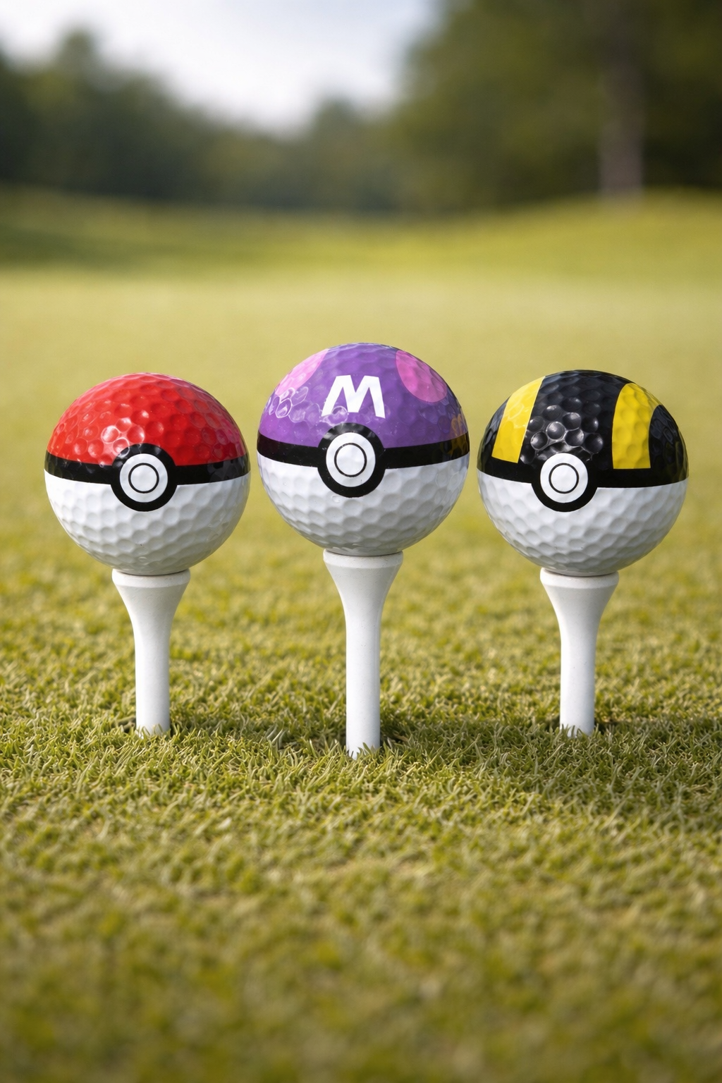 Pokemon Style Golf Balls Set (3) – Master Ball, Ultra Ball, Pokeball